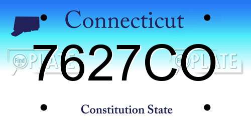 7627CO Connecticut License Plate