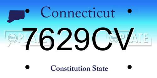 7629CV Connecticut License Plate