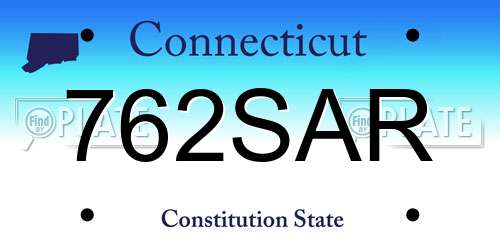 762SAR Connecticut License Plate