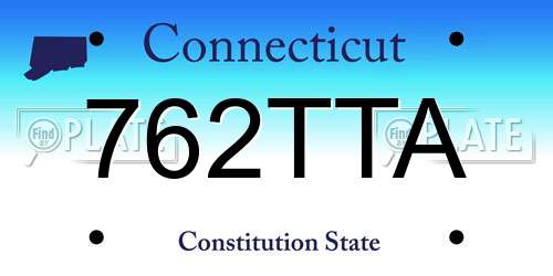 762TTA Connecticut License Plate
