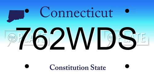762WDS Connecticut License Plate