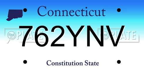 762YNV Connecticut License Plate