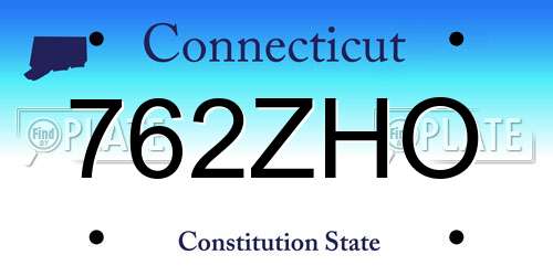 762ZHO Connecticut License Plate