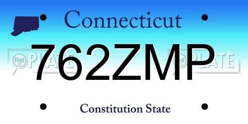 762ZMP Connecticut License Plate