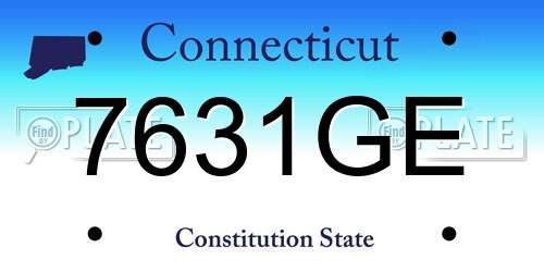 7631GE Connecticut License Plate