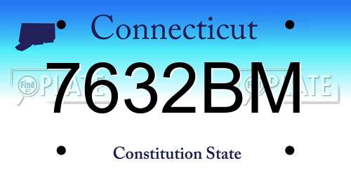 7632BM Connecticut License Plate