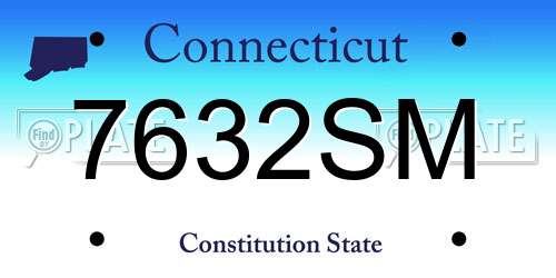 7632SM Connecticut License Plate