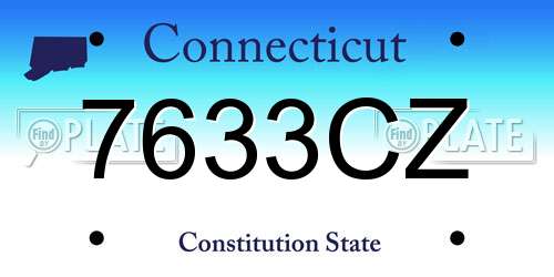 7633CZ Connecticut License Plate