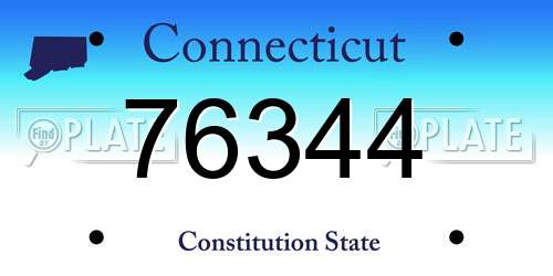 76344 Connecticut License Plate