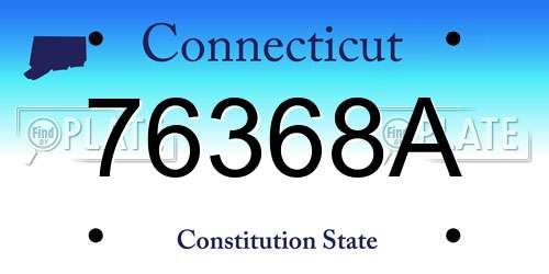 76368A Connecticut License Plate
