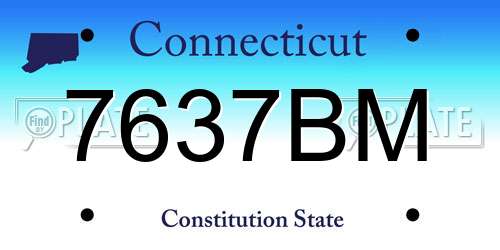 7637BM Connecticut License Plate
