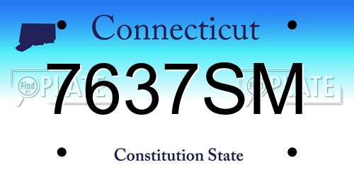 7637SM Connecticut License Plate