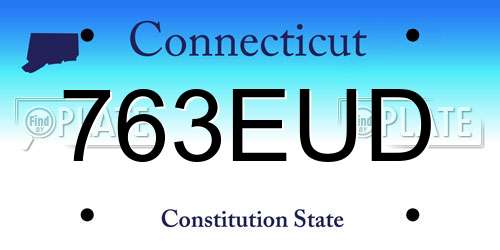 763EUD Connecticut License Plate