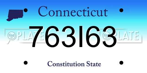 763I63 Connecticut License Plate