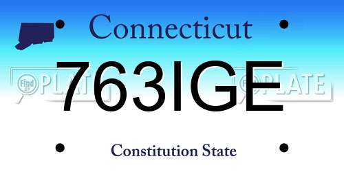 763IGE Connecticut License Plate