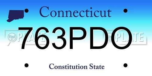 763PDO Connecticut License Plate
