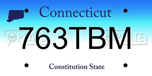 763TBM Connecticut License Plate