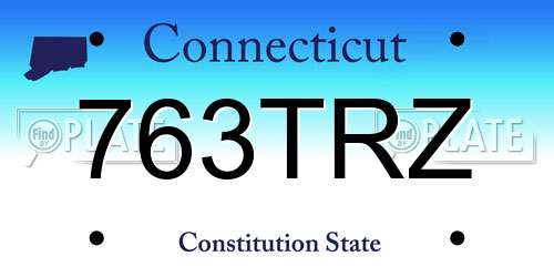 763TRZ Connecticut License Plate