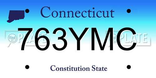 763YMC Connecticut License Plate