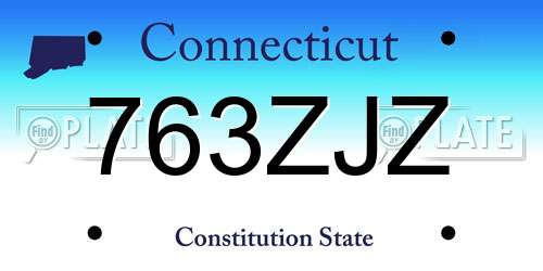 763ZJZ Connecticut License Plate