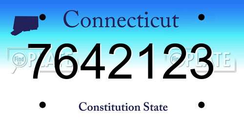 7642123 Connecticut License Plate