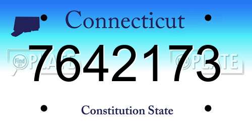 7642173 Connecticut License Plate