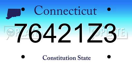 76421Z3 Connecticut License Plate