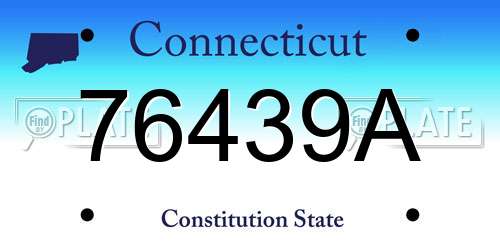 76439A Connecticut License Plate