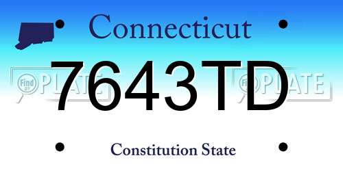 7643TD Connecticut License Plate