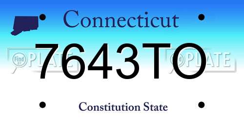 7643TO Connecticut License Plate