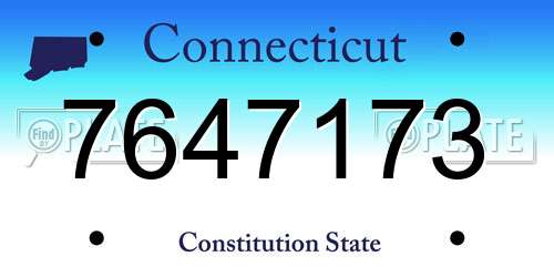 7647173 Connecticut License Plate
