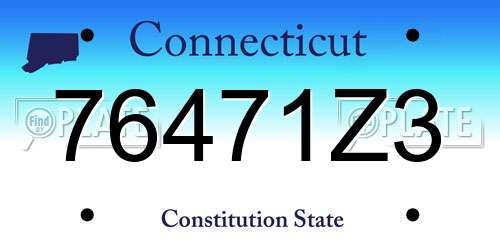 76471Z3 Connecticut License Plate