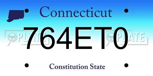 764ET0 Connecticut License Plate