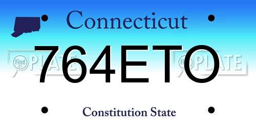 764ETO Connecticut License Plate