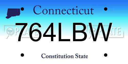 764LBW Connecticut License Plate