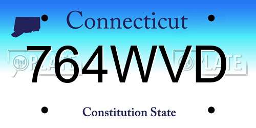 764WVD Connecticut License Plate