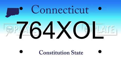 764XOL Connecticut License Plate