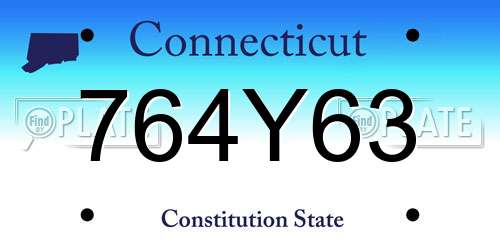 764Y63 Connecticut License Plate