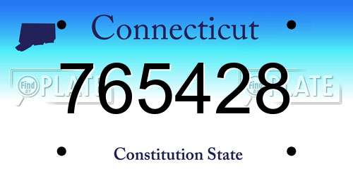 765428 Connecticut License Plate