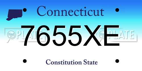 7655XE Connecticut License Plate