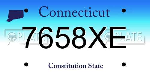 7658XE Connecticut License Plate