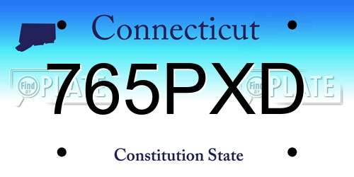 765PXD Connecticut License Plate