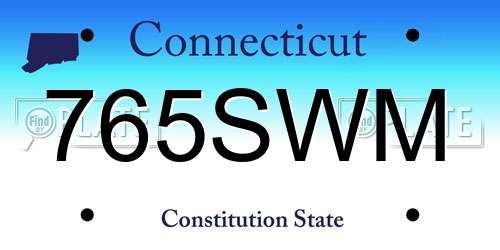 765SWM Connecticut License Plate
