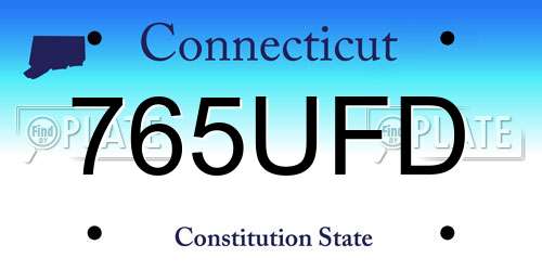 765UFD Connecticut License Plate