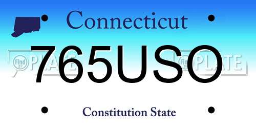 765USO Connecticut License Plate