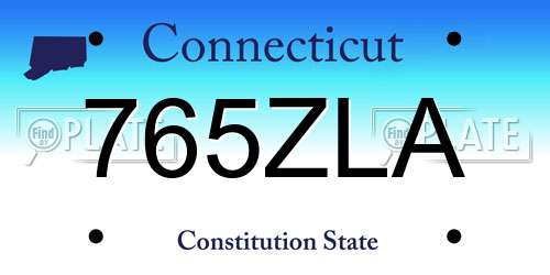 765ZLA Connecticut License Plate