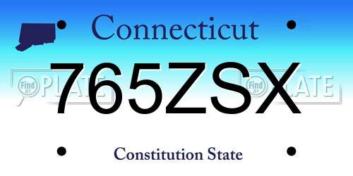 765ZSX Connecticut License Plate