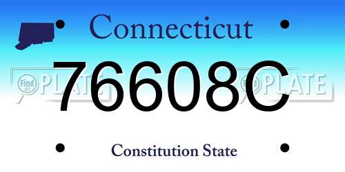 76608C Connecticut License Plate