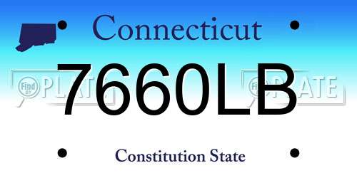 7660LB Connecticut License Plate