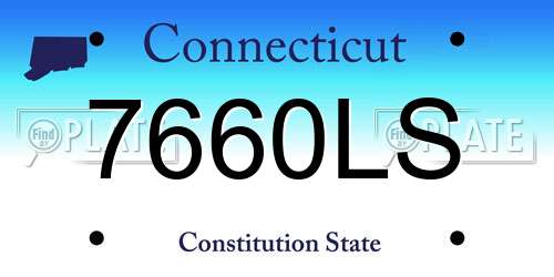 7660LS Connecticut License Plate